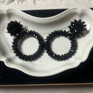 Elegant Black Beaded Earrings